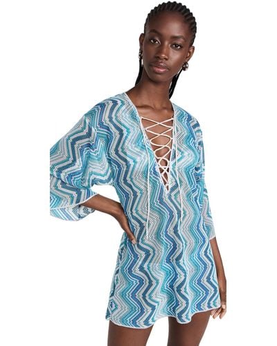 Missoni Short Cover Up With Braided Lacing - Blue