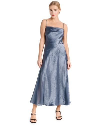 Vince Sheer Panelled Slip Dress - Blue