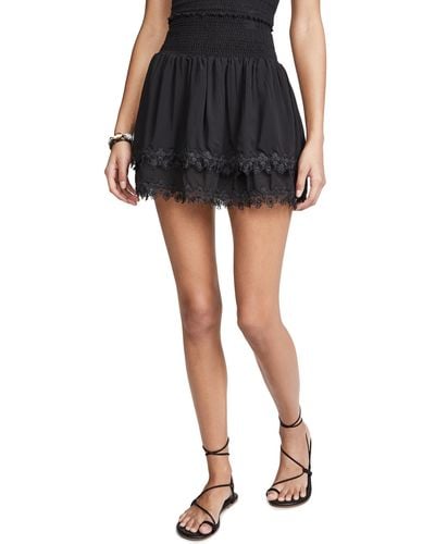 Peixoto Ruffle Miniskirt - Black