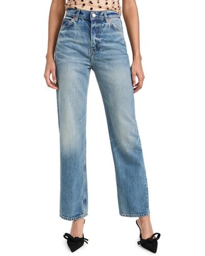 Reformation Abby High Rise Straight Jeans - Blue