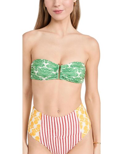 RHODE Mala Bikini Top Lotu Bloom - Green