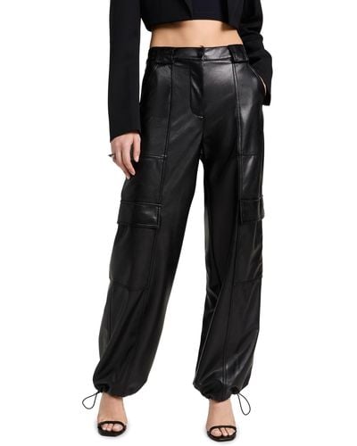 Jonathan Simkhai Luxe Vegan Leather Cargo Pants - Black