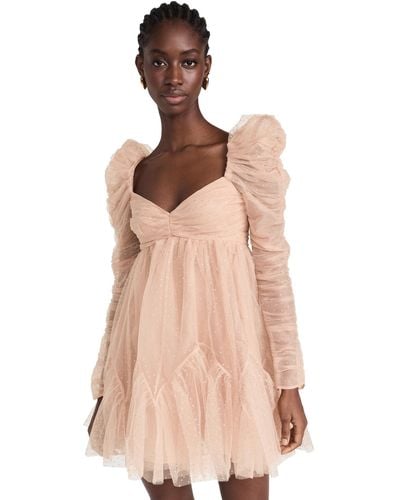 Zimmermann Tulle Ruched Mini Dress - Pink