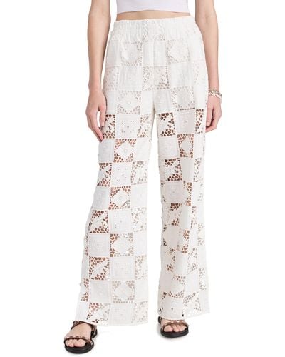 Sea Melia Embroidery Pants - White