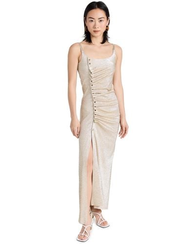 Rabanne Gold Pleated Dress - Multicolor