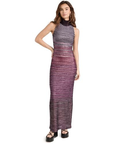 Missoni Sequin-embellished Sleeveless Maxi Dress - Purple
