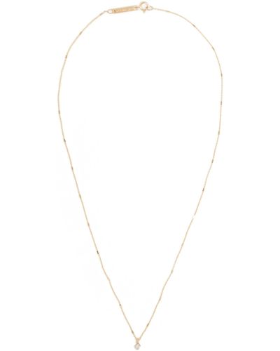 Zoe Chicco 14k Prong Diamond On Tiny Bar And Cable Chain Necklace - White