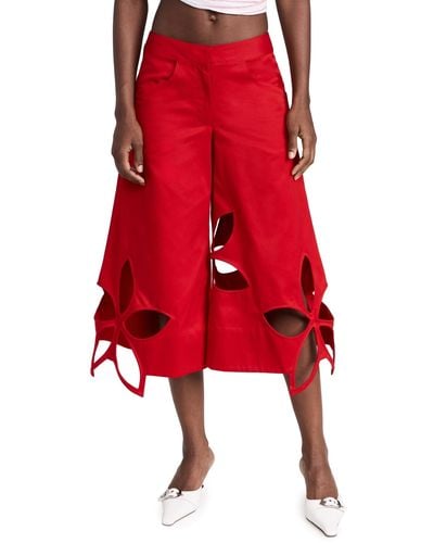 Rosie Assoulin Flower Stamp Pants - Red