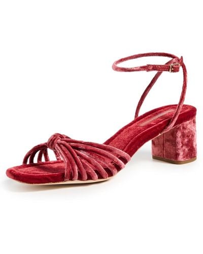 Loeffler Randall Olivia Knot Mid Heel Sandals 6 - Red