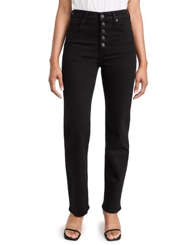 Citizens of Humanity Daphne High Rise Stovepipe Exposed Fly Jeans - Black