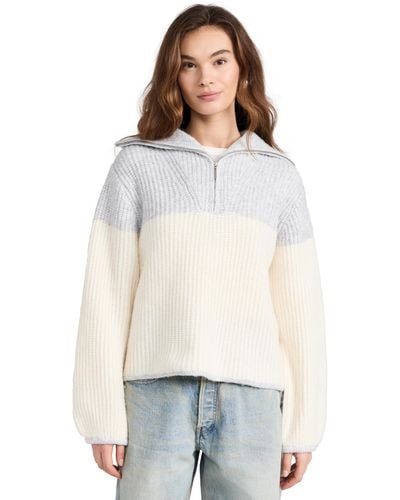 Z Supply Z Suppy Canyon Sweater Ight Heather Gray - White