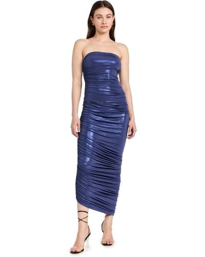 Norma Kamali Strapless Diana Gown Xtra Long - Blue