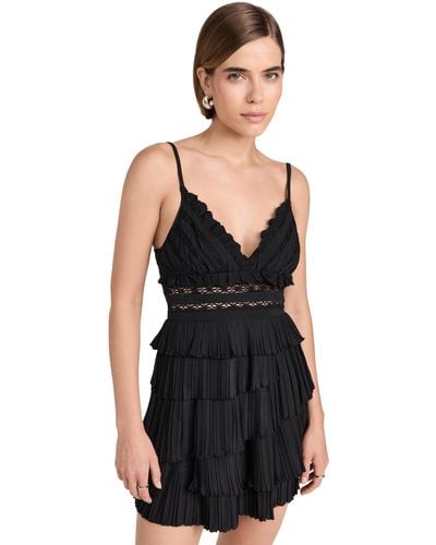 Sea Antonina Solid Cotton Tiered Dress - Black