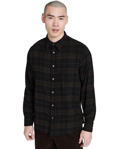 Norse Projects Nore Project Algot Relaxed Wool Check Hirt Epreo - Black