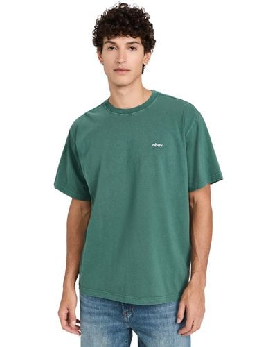Obey Lower Cae Pigment Tee - Green