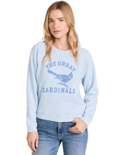 The Great The Shrunken Sweatshirt W/ Perched Cardinal Graphic - White