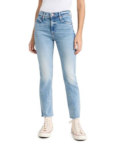 Mother Mid Rise Dazzler Ankle Step Jeans - Blue
