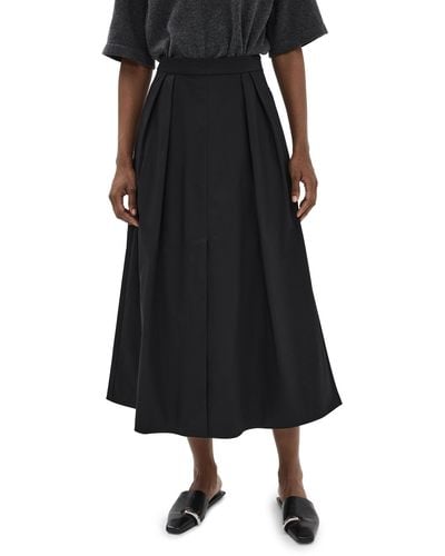 Rohe Wide Poplin Skirt - Black