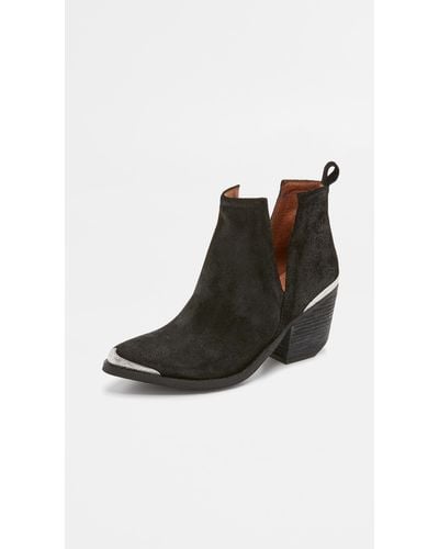 Jeffrey Campbell Cromwell Suede Booties - Black