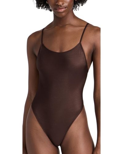 Only Hearts Only Heart Econd Kin Thong Bodyuit - Brown