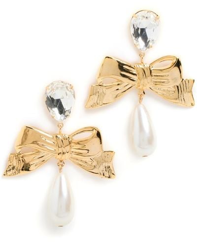 Lelet Stella Pearl Clip Earrings - Metallic