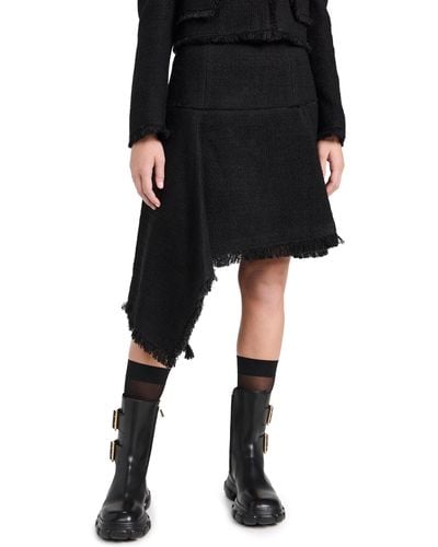 Juun.J Unbalance Tweed Skirt - Black