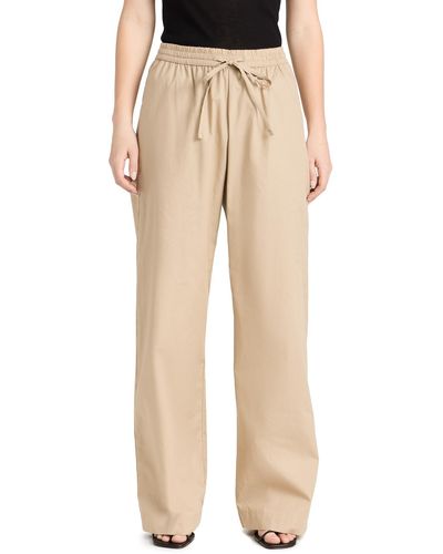 Enza Costa Poplin Resort Pants - Natural