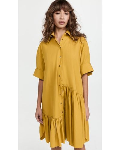 Marques'Almeida Xxl Short Sleeve Shirt Dress - Yellow