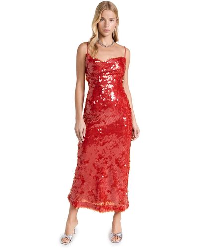 Bardot Karina Sequin Midi Dress - Red