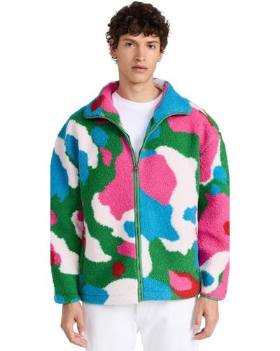 JW Anderson Jw Anderon Graphic Fleece Jacket Pink/ulti - Multicolor