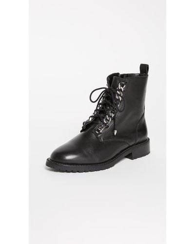 Rebecca Minkoff Chain-link Combat Boots - Black