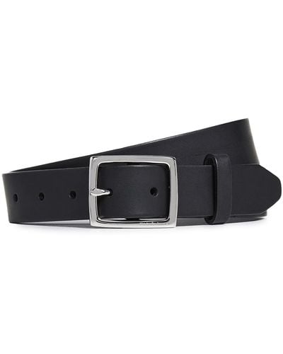 Rag & Bone Boyfriend Adjustable Buckle Leather Belt In Black