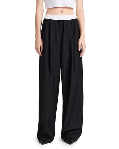 Tibi Recycled Tropical Wool Marit Pull On Pant - Black