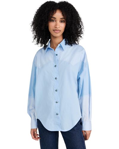 Fortela W-amy Button Down Shirt - Blue