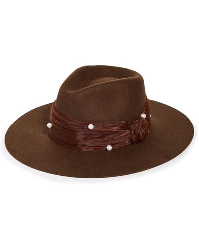 Lele Sadoughi Farrah Wool Rancher Hat - Brown