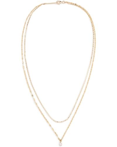 Lana Jewelry 14k Solo Double Strand Necklace - White