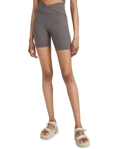 Year Of Ours Ribbed V Waist Biker Shorts - Gray