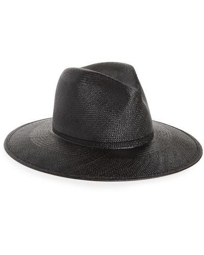 Janessa Leone Janessa Eone Maddox Straw Hat Back - Black