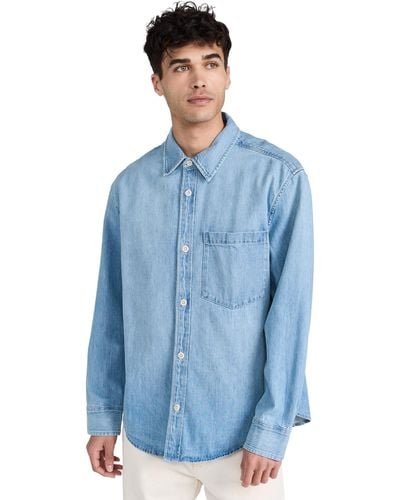 Madewell Denim Easy Long-sleeve Shirt In - Blue