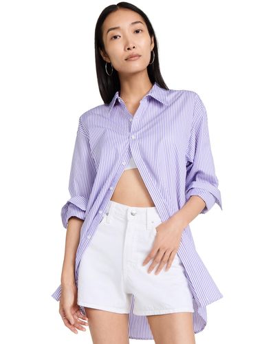SPRWMN Sprwn Oversized Shirt Striped Purpe - Purple