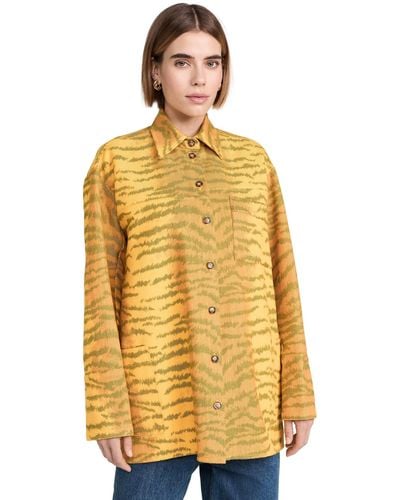Victoria Beckham Wrap Front Oversized Shirt - Yellow