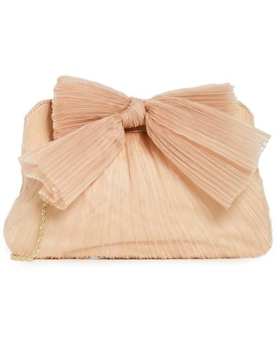 Loeffler Randall Rayne Pleated Frame Clutch With Bow - Natural