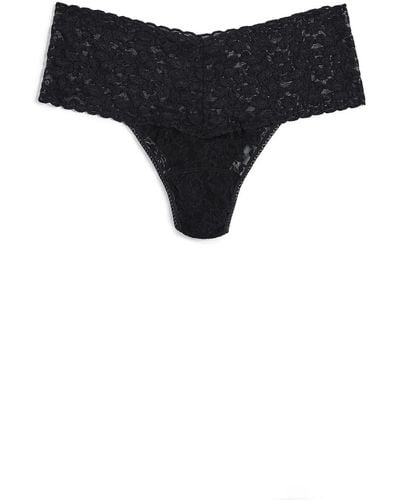 Hanky Panky Extended Size Retro Lace Thong - Black