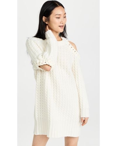 Monse Rope Cutout Sweater Dress - White