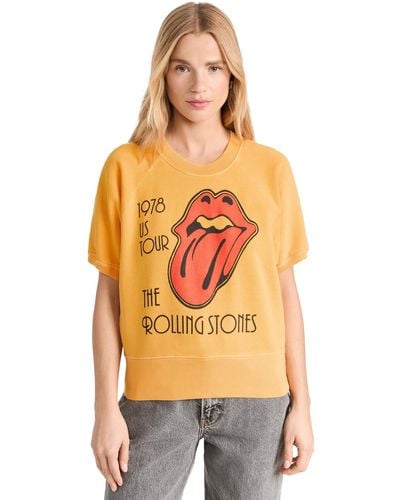 MadeWorn Adeworn Rock Rolling Stones 1978 Sweatshirt - Orange