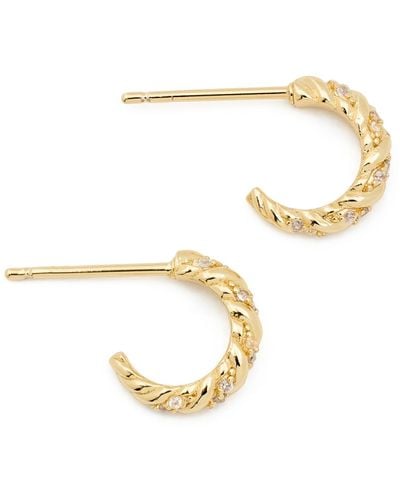 By Adina Eden Rope Open Hoop Earrings - Metallic
