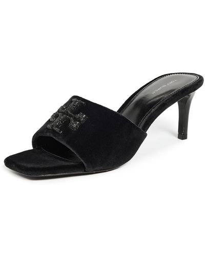 Tory Burch Eleanor Pave Mule Sandals 5mm - Black