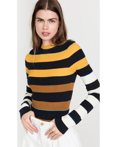 Victoria Beckham Fitted Long Sleeve Top - Multicolor