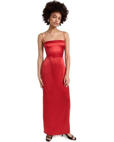 Reformation Frankie Silk Dress - Red
