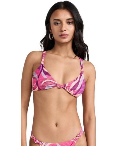 Mikoh Swimwear Lula Bikini Top Pychedelic - Red